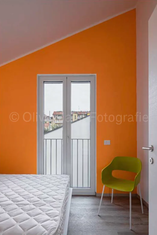 Wolf Haus - Condominio Ecoliving - Milano - Impianto elettrico - Stanza arancione - Bontempi Impianti